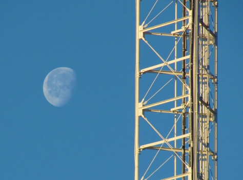 Towering Moon Close-Up